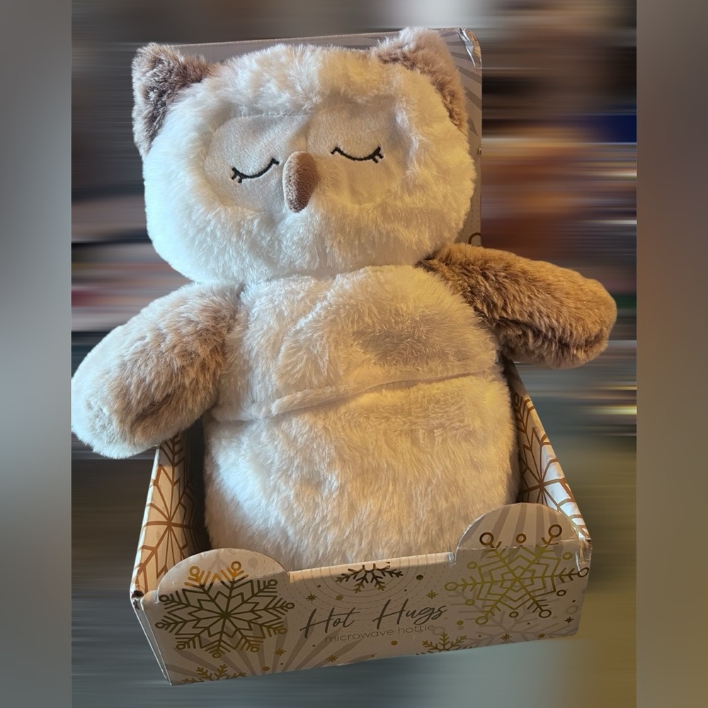 Snuggable Snow Owl Hottie Heatable/Microwaveable Lavendar Fragranced Plush NIP